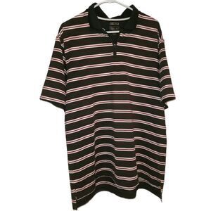 Adidas Climacool Polo Shirt Men Sz L‎ Striped Collared Short Sleeve Everyday